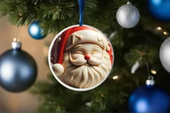 Santa Type Treatment Christmas Ornament Sublimation PNG Product Image 1