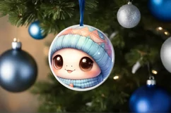 Round Christmas Ornament Sublimation|Clipart Product Image 4