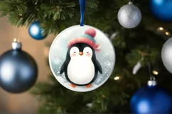 Round Christmas Ornament Sublimation|Clipart Product Image 4