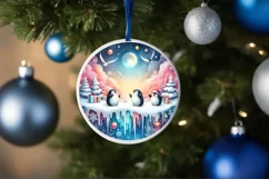 3D Winter Scene Christmas Ornament Sublimation PNG Product Image 4