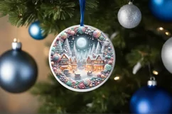 Round Christmas Ornament Sublimation|Clipart Product Image 4