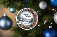 Round Christmas Ornament Sublimation|Clipart Product Image 1