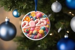 2025 with Depth Round Ornament Sublimation PNG Product Image 4