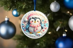 Round Christmas Ornament Sublimation|Clipart Product Image 4