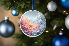 Round Christmas Ornament Sublimation|Clipart Product Image 4