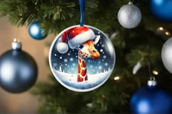 Winter Scene Giraffe Digital Painting PNG Product Image 4