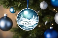 Santa and Merry and Bright Round Winter Scene Ornament Product Image 4