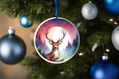 Round Christmas Ornament Sublimation|Clipart Product Image 1