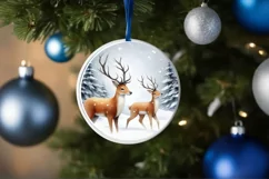 Round Christmas Ornament Sublimation|Clipart Product Image 4