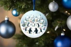 Penguins Winter Scene Christmas PNG Product Image 1
