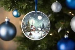 Round Christmas Ornament Sublimation|Clipart Product Image 4