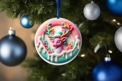 3D Christmas Deer Ornament PNG Product Image 4