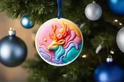 3D Christmas Deer Ornament PNG Product Image 4