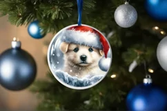 Puppy Christmas Portrait PNG Product Image 4