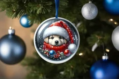 Puppy Christmas Portrait PNG Product Image 4