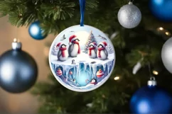 Penguins Winter Scene Christmas PNG Product Image 4