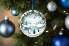 Penguins Winter Scene Christmas PNG Product Image 4