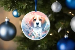 Colorful Pastel Dog Christmas Image Sublimation PNG Product Image 4