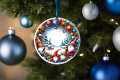 Round Christmas Ornament Sublimation|Clipart Product Image 4