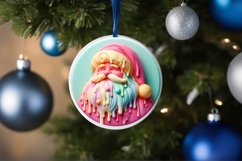 Santa Round Ornament Sublimation PNG Product Image 4
