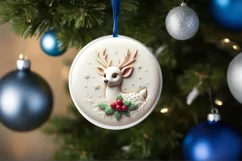 3D Christmas Deer Ornament PNG Product Image 4