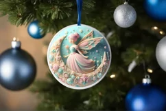 Round Christmas Ornament Sublimation|Clipart Product Image 1