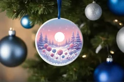 Round Christmas Ornament Sublimation|Clipart Product Image 4