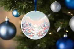 Round Christmas Ornament Sublimation|Clipart Product Image 4