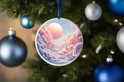 Round Christmas Ornament Sublimation|Clipart Product Image 4