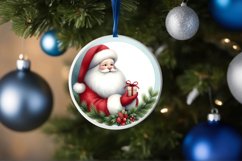 Santa Round Ornament Sublimation PNG Product Image 1