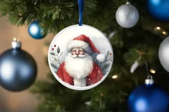 Santa Round Ornament Sublimation PNG Product Image 4