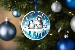 3D Winter Scene with Penguins Sublimation PNG Product Image 4