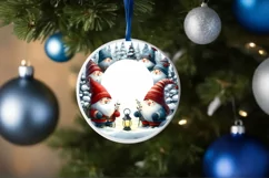 Winter Gnomes Round Ornament Sublimation PNG Product Image 4