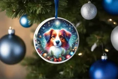 Dog Round Ornament Sublimation PNG Product Image 4