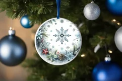 Round Christmas Ornament Sublimation|Clipart Product Image 4
