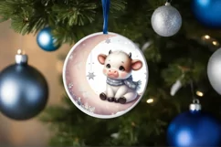 Round Christmas Ornament Sublimation|Clipart Product Image 4