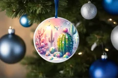Santa Melting Winter Scene Cactus PNG Product Image 4