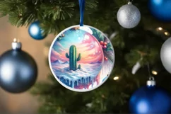 Santa Melting Winter Scene Cactus PNG Product Image 1