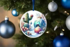 Santa Melting Winter Scene Cactus PNG Product Image 4
