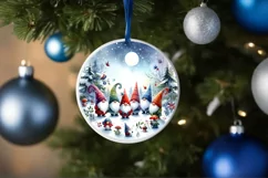 Winter Gnomes Round Ornament Sublimation PNG Product Image 4