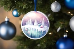Winter Scene Tour Eifel Round Ornament Sublimation PNG Product Image 4