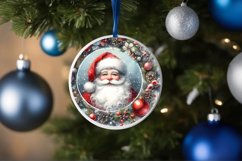 Santa Round Ornament Sublimation PNG Product Image 4