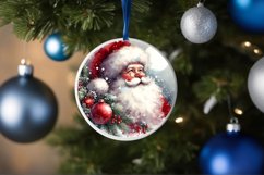Santa Round Ornament Sublimation PNG Product Image 4
