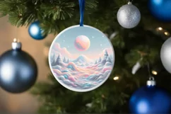 Round Christmas Ornament Sublimation|Clipart Product Image 4