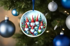 Winter Gnomes Round Ornament Sublimation PNG Product Image 4