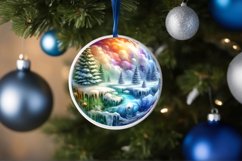 Melting Winter Scene Round Ornament Sublimation PNG Product Image 4