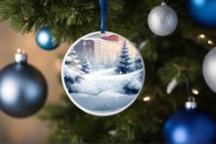 Melting Winter Scene Spain Round Ornament Sublimation PNG Product Image 4