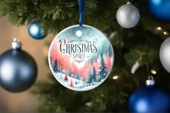 Round Christmas Ornament Sublimation|Clipart Product Image 4