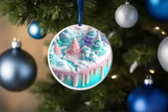 Round Christmas Ornament Sublimation|Clipart Product Image 4