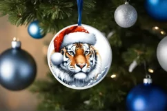 Winter Scene Tiger Portrait Sublimation PNG Product Image 4